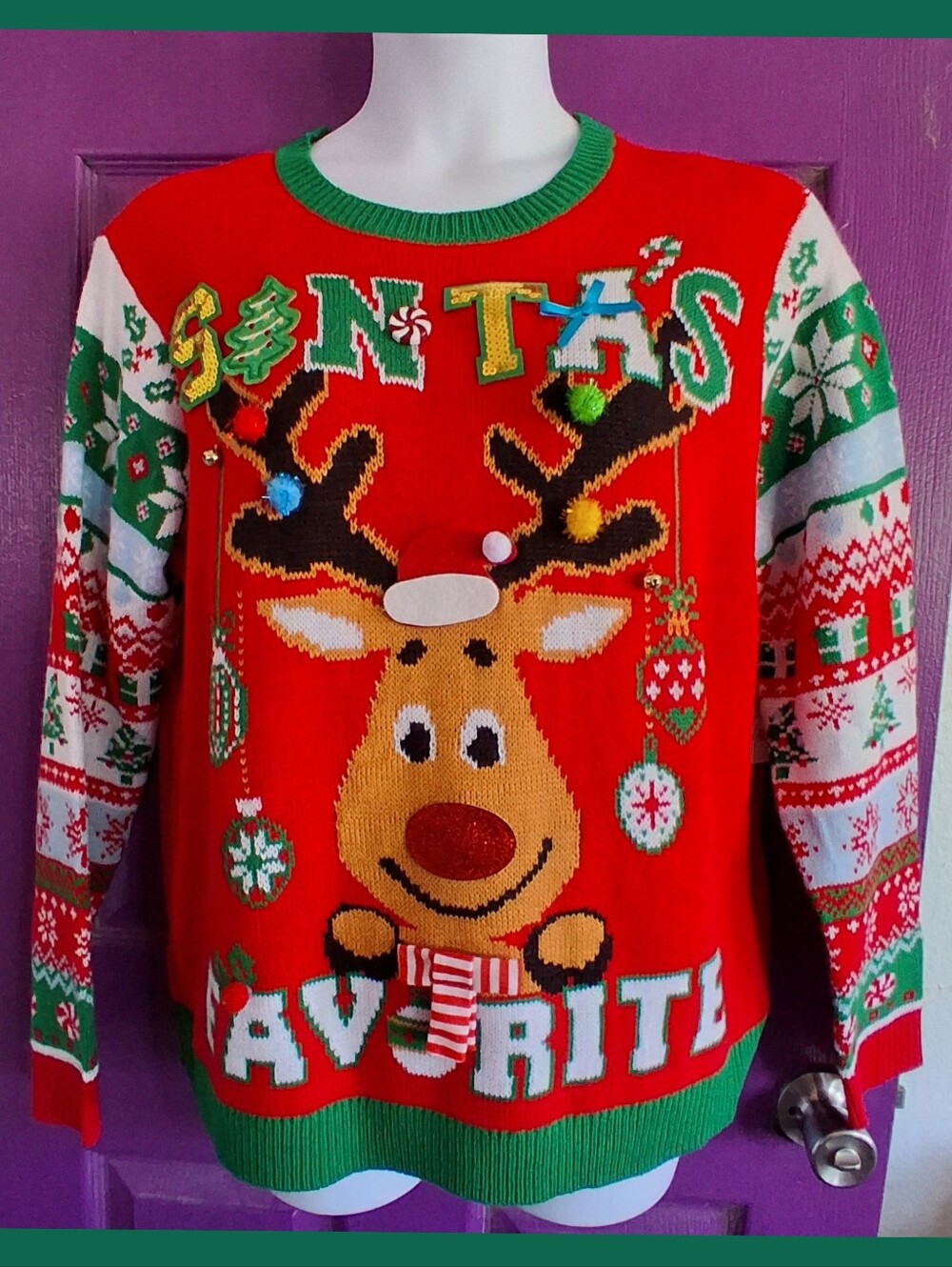 NWT Red Christmas Reindeer Sweater - Festive Holiday Knit